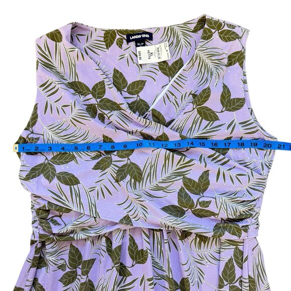 Lands End Dress Womens Size XL Petite Surplice Purple Faux Wrap Sleeveless - Picture 6 of 14